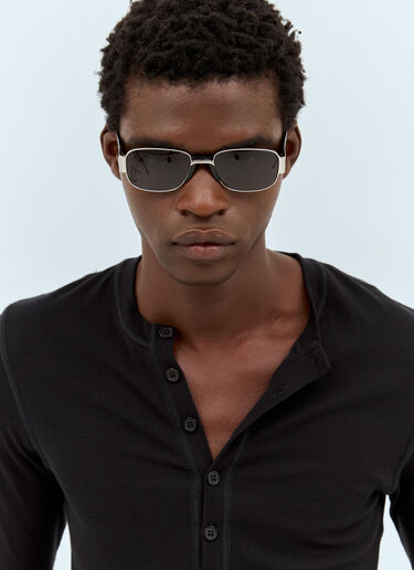 LN-CC® - Dries Van Noten: Square-Oval Sunglasses - Black Dries Van Noten Square-Oval Sunglasses Black vns0158001