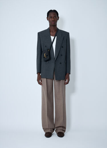 LN-CC® - Saint Laurent: Double-Breasted Wool Blazer - Black Saint Laurent Double-Breasted Wool Blazer Black sla0162007