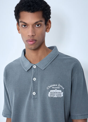 LN-CC® - Gallery Dept.: Embroidered Polo Shirt - Grey Gallery Dept. Embroidered Polo Shirt Grey gdp0162054