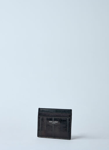 Saint Laurent Logo Print Leather Cardholder Brown sla0158030
