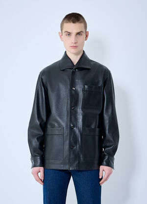 LN-CC® - Bottega Veneta: Leather Pyjama Shirt - Black Bottega Veneta Leather Pyjama Shirt Black bov0159010