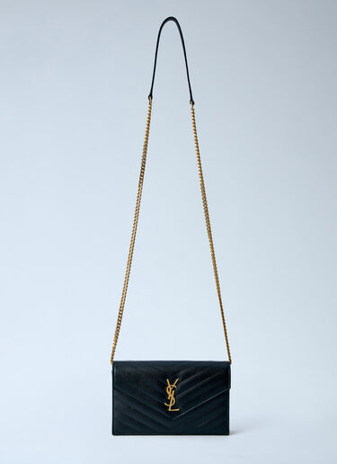 LN-CC® - Saint Laurent: Cassandre Chain Wallet - Black Saint Laurent Cassandre Chain Wallet Black sla0263079