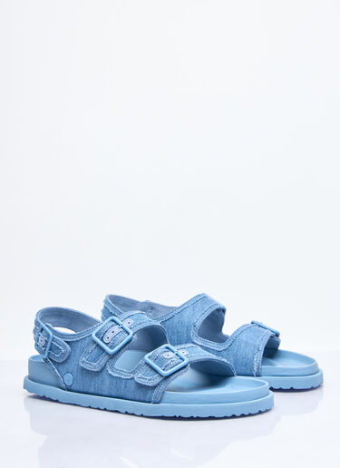 LN-CC® - Birkenstock 1774: 밀라노 스톤워시드 데님 샌들 - 블루 Birkenstock 1774 밀라노 스톤워시드 데님 샌들 블루 brs0158002