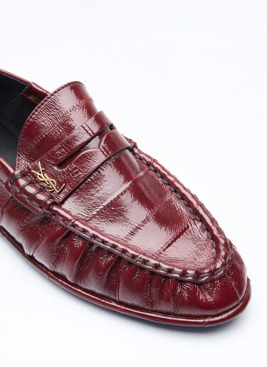 LN-CC® - Saint Laurent: Le Loafer Penny Slippers - Burgundy Saint Laurent Le Loafer Penny Slippers Burgundy sla0258005