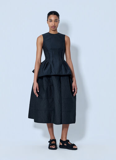 LN-CC® - Cecilie Bahnsen: CBdaphne 裙装 Stria Matelasse - 黑色 Cecilie Bahnsen CBdaphne 裙装 Stria Matelasse 黑色 cec0264005
