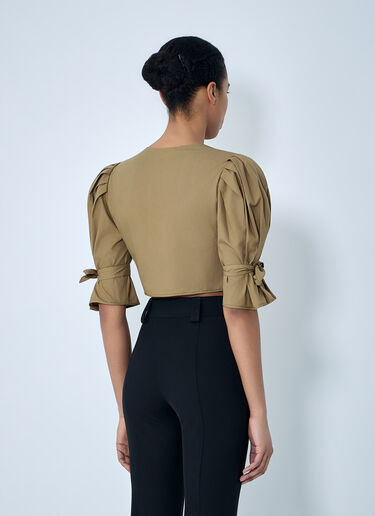 LN-CC® - Chloé: Structured Cropped Blouse - Olive Chloé Structured Cropped Blouse Olive chl0264005