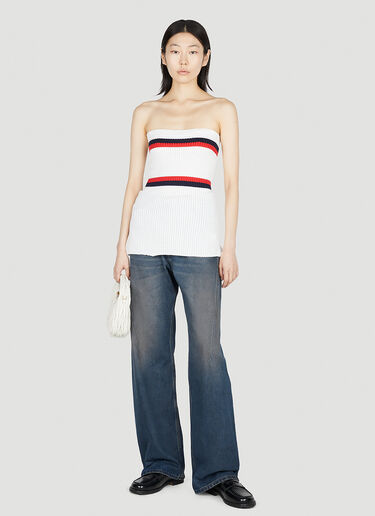 LN-CC® - Meryll Rogge: Ribbed Bustier Top - White Meryll Rogge Ribbed Bustier Top White mrl0252013