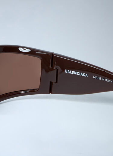 LN-CC® - Balenciaga: Sunset Rectangle Sunglasses - Dark Brown Balenciaga Sunset Rectangle Sunglasses Dark Brown bal0361004