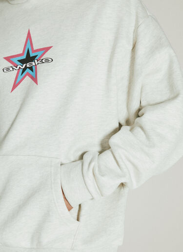 LN-CC® - Awake NY: Star Logo Hooded Sweatshirt - Grey Awake NY Star Logo Hooded Sweatshirt Grey awk0154009