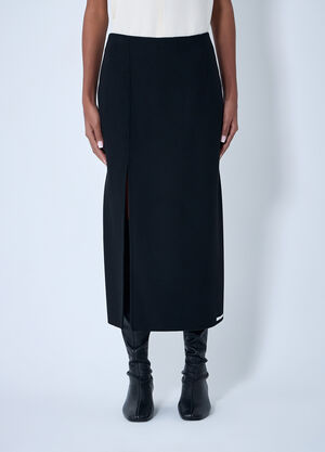 LN-CC® - Sportmax: Wool Skirt - Black Sportmax Wool Skirt Black spx0263004