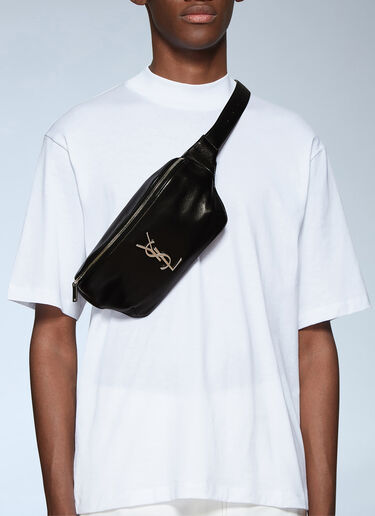 LN-CC® - Saint Laurent: Logo Monogram Belt Bag - Black Saint Laurent Logo Monogram Belt Bag Black sla0138034