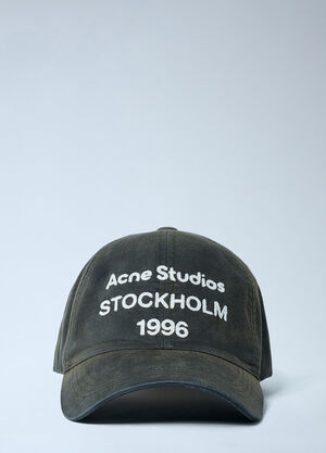 LN-CC® - Acne Studios: Logo Motif Baseball Cap - Black Acne Studios Logo Motif Baseball Cap Black acn0364009