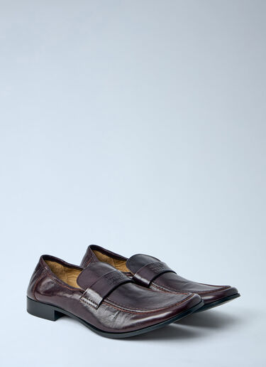 LN-CC® - MM6 Maison Margiela: Brushed Leather Loafers - Brown MM6 Maison Margiela Brushed Leather Loafers Brown mmm0164007