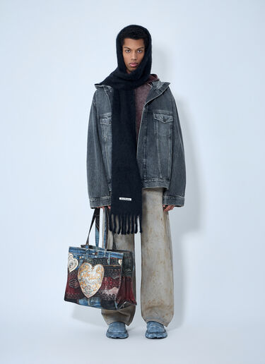 LN-CC® - Acne Studios: Hooded Denim Jacket - Black Acne Studios Hooded Denim Jacket Black acn0163027