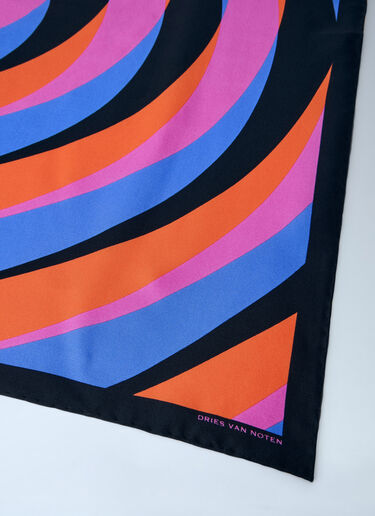 LN-CC® - Dries Van Noten: Geometric Patterned Silk Scarf - Multicolor Dries Van Noten Geometric Patterned Silk Scarf Multicolor dvn0264018