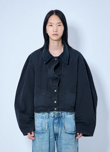 LN-CC® - Maison Margiela: Oversized Denim Jacket - Black Maison Margiela Oversized Denim Jacket Black mla0264050