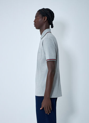 LN-CC® - Gucci: Logo Motif Polo Shirt - Grey Gucci Logo Motif Polo Shirt Grey guc0161024