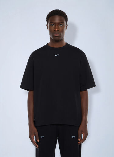 LN-CC® - Off-White: Stencil Arrow Skate Logo T-Shirt - Black Off-White Stencil Arrow Skate Logo T-Shirt Black ofw0162001