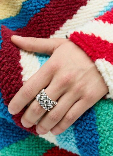 LN-CC® - Bottega Veneta: Intreccio Ring - Silver Bottega Veneta Intreccio Ring Silver bov0157020
