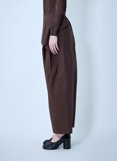 LN-CC® - Issey Miyake: Akimbo 编织裤 - 棕色 Issey Miyake Akimbo 编织裤 棕色 ism0264002