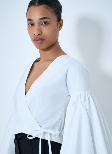 LN-CC® - Jacquemus: V-Neck Wrap Blouse - White Jacquemus V-Neck Wrap Blouse White jac0264011