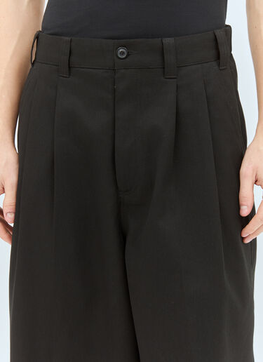 LN-CC® - Maison Margiela: Drawstring Twill Pants - Black Maison Margiela Drawstring Twill Pants Black mla0158006
