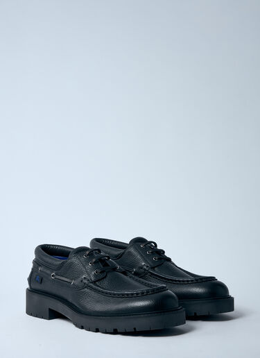 LN-CC® - Burberry: レザーラフトボートシューズ - ブラック Burberry レザーラフトボートシューズ ブラック bur0159019