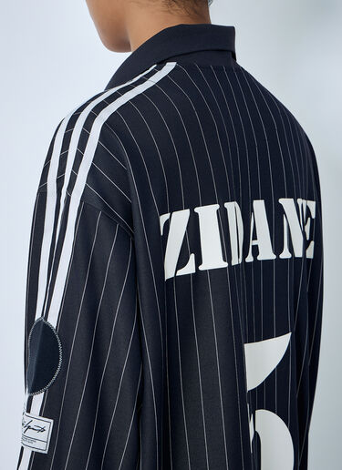 Y-3 Pinstripe Long Sleeve Polo Shirt Black yyy0364042