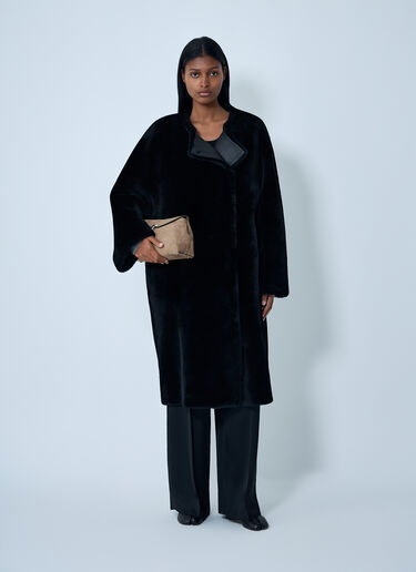LN-CC® - TOTEME: Shearling Coat - Black TOTEME Shearling Coat Black tot0262031