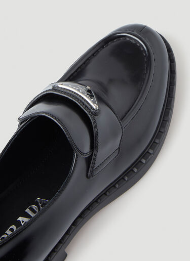 LN-CC® - Prada: Logo Plaque Loafers - Black Prada Logo Plaque Loafers Black pra0248067