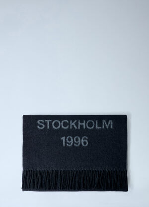 LN-CC® - Acne Studios: Fringed Wool Scarf - Black Acne Studios Fringed Wool Scarf Black acn0162040