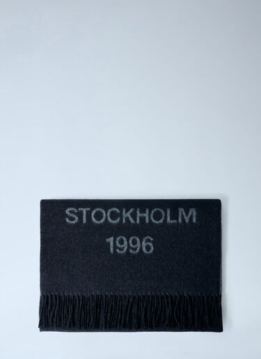 LN-CC® - Acne Studios: Fringed Wool Scarf - Black Acne Studios Fringed Wool Scarf Black acn0162040
