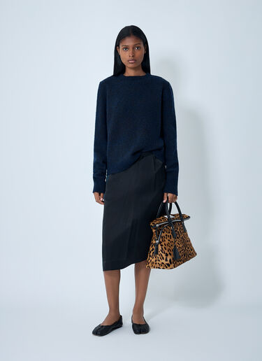 LN-CC® - Maison Margiela: Contrast Panel Midi Skirt - Blue Maison Margiela Contrast Panel Midi Skirt Blue mla0261010