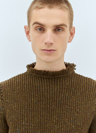 LN-CC® - Burberry: Fringed Wool Sweater - Brown Burberry Fringed Wool Sweater Brown bur0158004