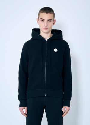 LN-CC® - Moncler: Logo Patch Zip-Up Sweatshirt - Black Moncler Logo Patch Zip-Up Sweatshirt Black mon0159029