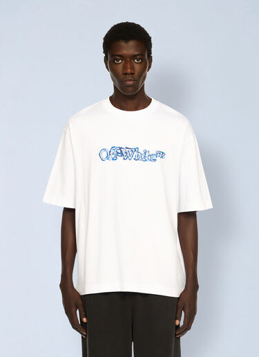 LN-CC® - Off-White: Cloudy Arrow Skate Logo T-Shirt - White Off-White Cloudy Arrow Skate Logo T-Shirt White ofw0162017
