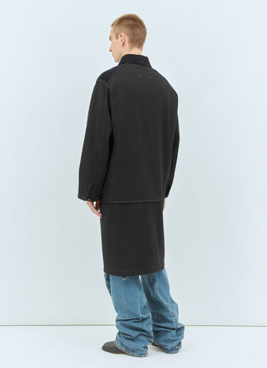 LN-CC® - Maison Margiela: Heavy-Cotton Double Coat - Black Maison Margiela Heavy-Cotton Double Coat Black mla0158010