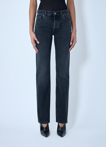 LN-CC® - Saint Laurent: Straight High Rise Jeans - Black Saint Laurent Straight High Rise Jeans Black sla0263022