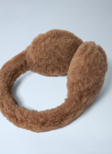 Max Mara Logo Motif Ear Muffs Camel max0262037