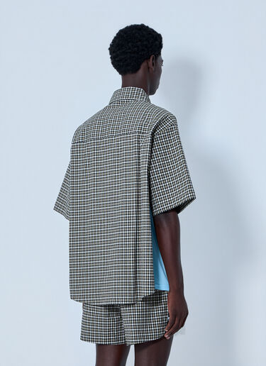 LN-CC® - Martine Rose: Patchwork Cotton Polo Shirt - Blue Martine Rose Patchwork Cotton Polo Shirt Blue mtr0164012