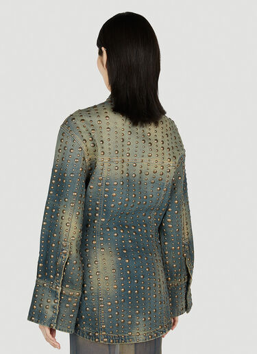 LN-CC® - Blumarine: 스터디드 데님 재킷 - 블루 Blumarine 스터디드 데님 재킷 블루 blm0252034