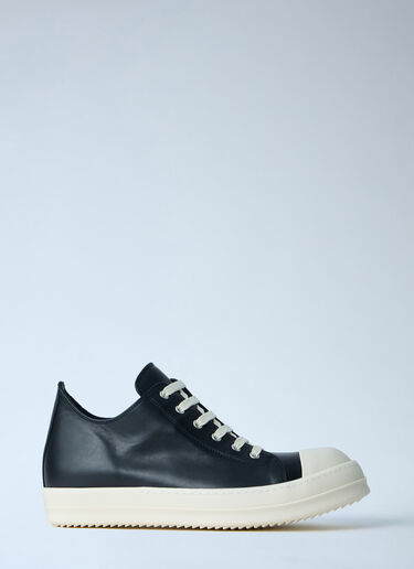 LN-CC® - Rick Owens: Leather Low-Top Sneakers - Black Rick Owens Leather Low-Top Sneakers Black ric0163031