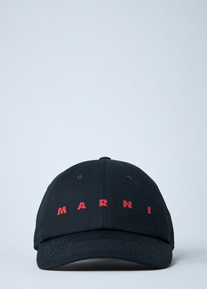 LN-CC® - Marni: Logo Motif Baseball Cap - Black Marni Logo Motif Baseball Cap Black mni0161014