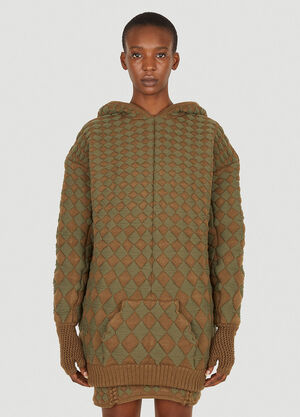 LN-CC® - Isa Boulder: Illusion Quilted Hooded Sweatshirt - Khaki Isa Boulder Illusion Quilted Hooded Sweatshirt Khaki isa0250003