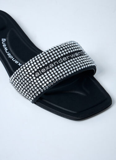Alexander Wang ロゴモチーフ装飾スライド  ブラック awg0261026