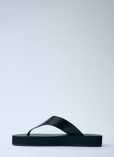 LN-CC® - The Row: Dune Platform Thong Sandals - Black The Row Dune Platform Thong Sandals Black row0264071