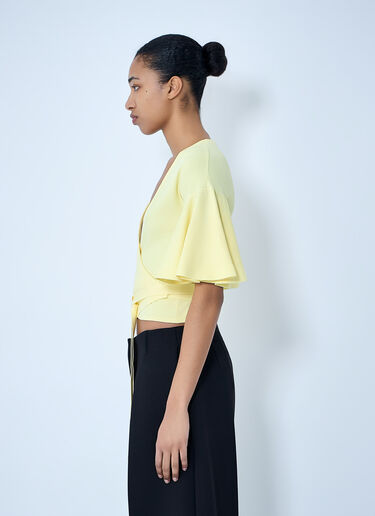 LN-CC® - Jacquemus: Wrap Knit Top - Yellow Jacquemus Wrap Knit Top Yellow jac0264018