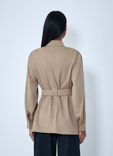 LN-CC® - Max Mara: Belted Button-Down Shirt - Brown Max Mara Belted Button-Down Shirt Brown max0263032