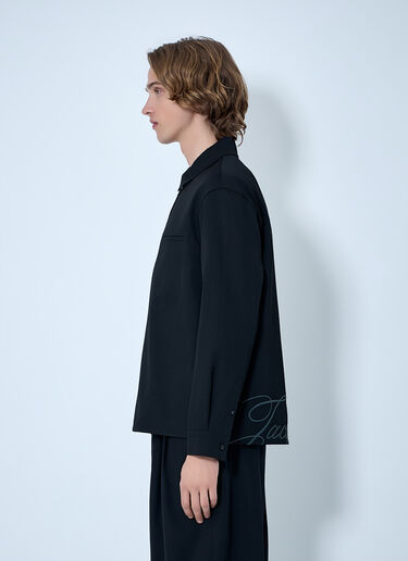 LN-CC® - Jacquemus: Zip-Front Cotton Shirt - Black Jacquemus Zip-Front Cotton Shirt Black jac0164016