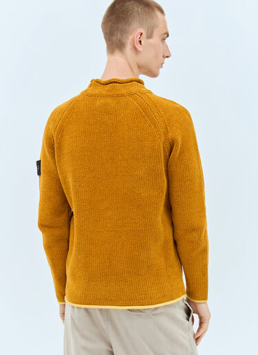 LN-CC® - Stone Island: Logo Patch Sweater - Orange Stone Island Logo Patch Sweater Orange sto0158035